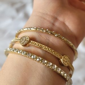 Gold Bangle 3 piece Bracelet Set